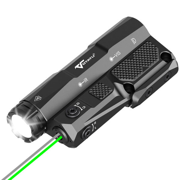 VOTATU MDL-IG 3000 Lumens Flashlight Laser Combo, Green Laser/Light/IR Laser Sight Built-in Pressure Pad Switch, Compatible with M-LOK & Picatinny Rail
