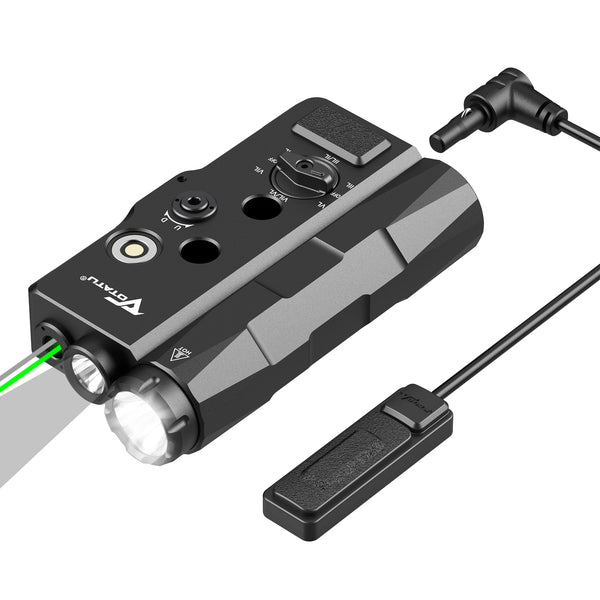 VOTATU V848 Green/IR Laser & 1700LM Flashlight/IR Illuminator Combo, Multi-Mode Display Screen Light Laser Compatible with Mlok Picatinny Rail