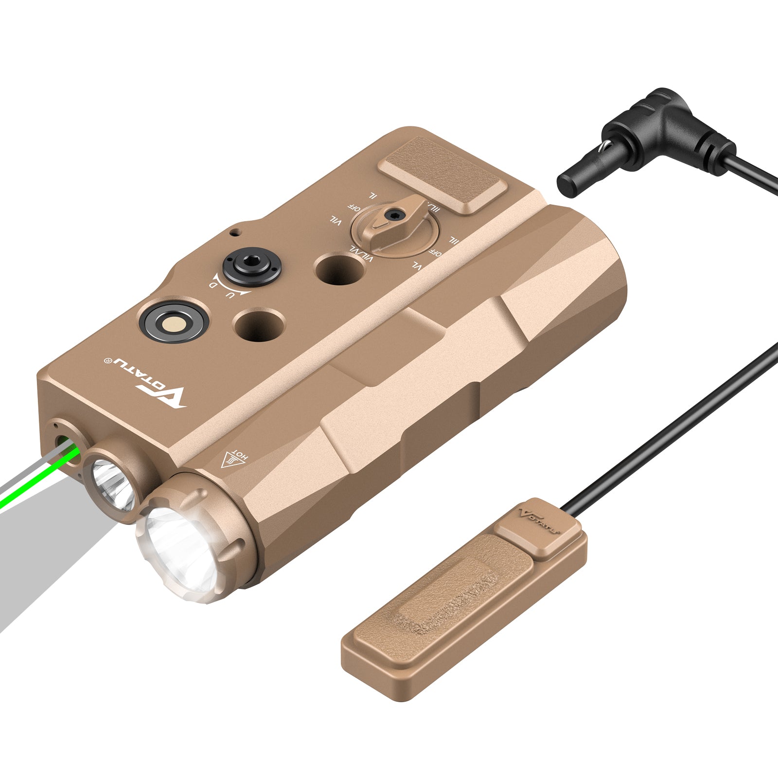 VOTATU V848 Laser Light Combo, Green/IR Laser & 1700LM Flashlight/IR I