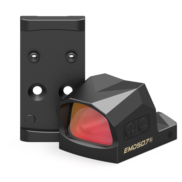 VOTATU EMD507-R Multi-Reticle Enclosed Reflex Sight for G17 G19 MOS, RMSc Footprint Shake Awake Micro Optic with MOS Adapter and Picatinny Mount Included