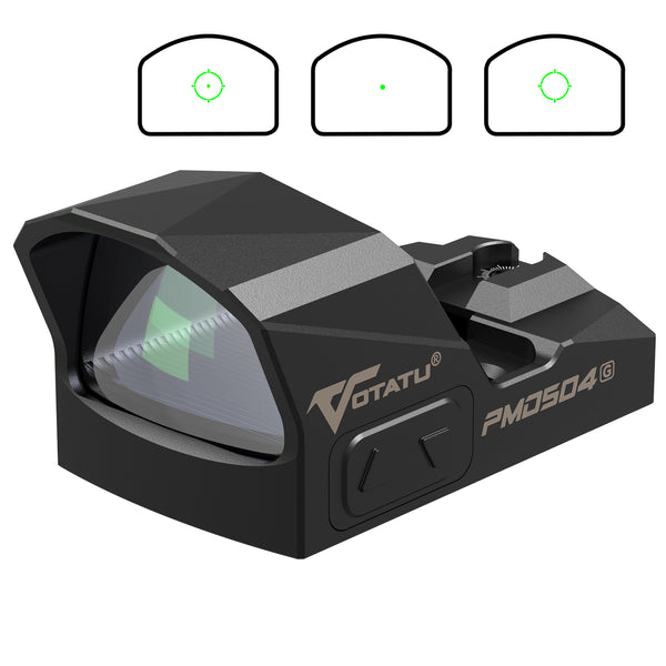Votatu PMD504-G Multiple Reticle Micro Green Dot Sight Compatible with RMR Footprint