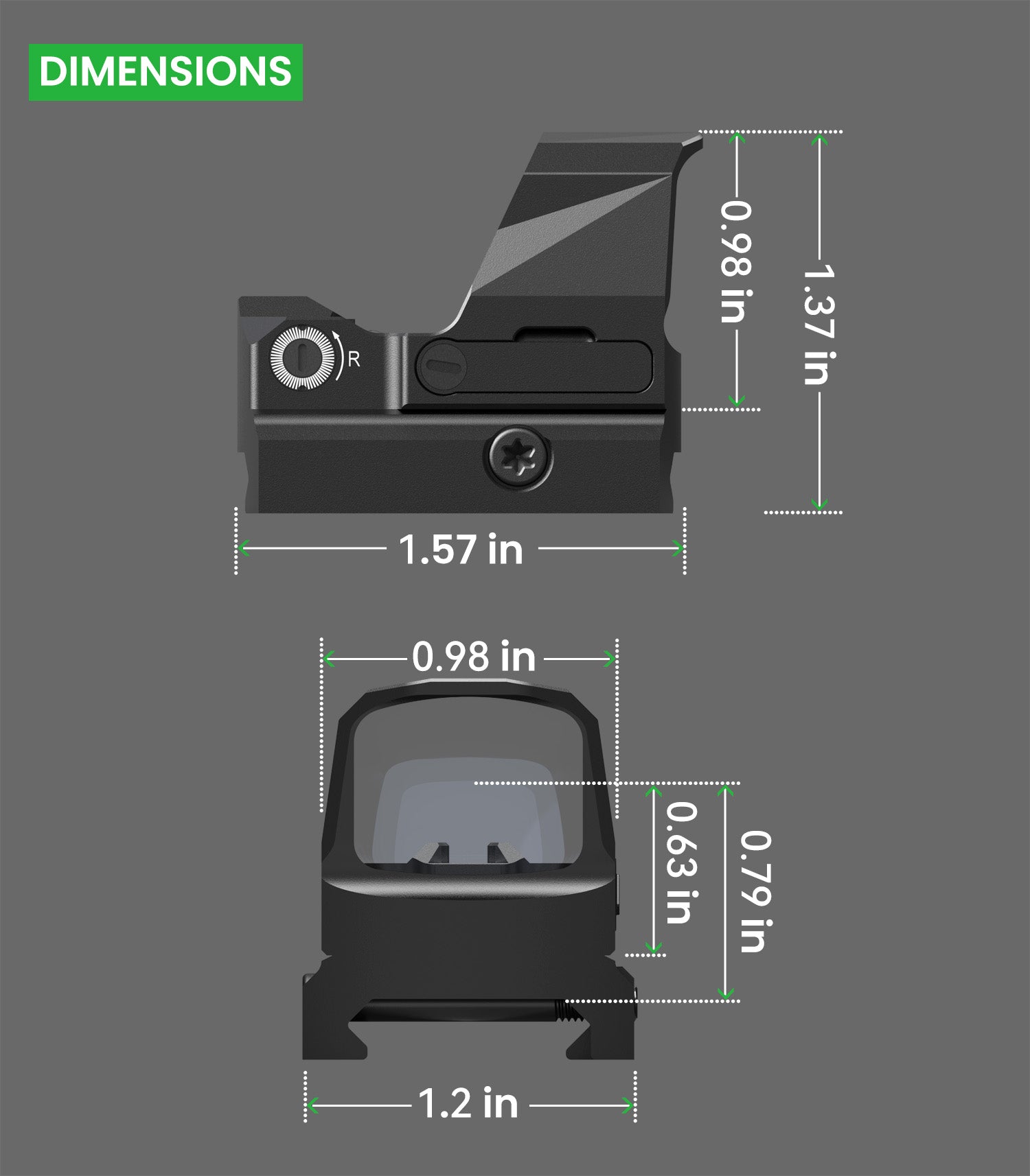 VOTATU PMD505-G Micro Green Dot Sight | 2 MOA & 46 MOA Multi