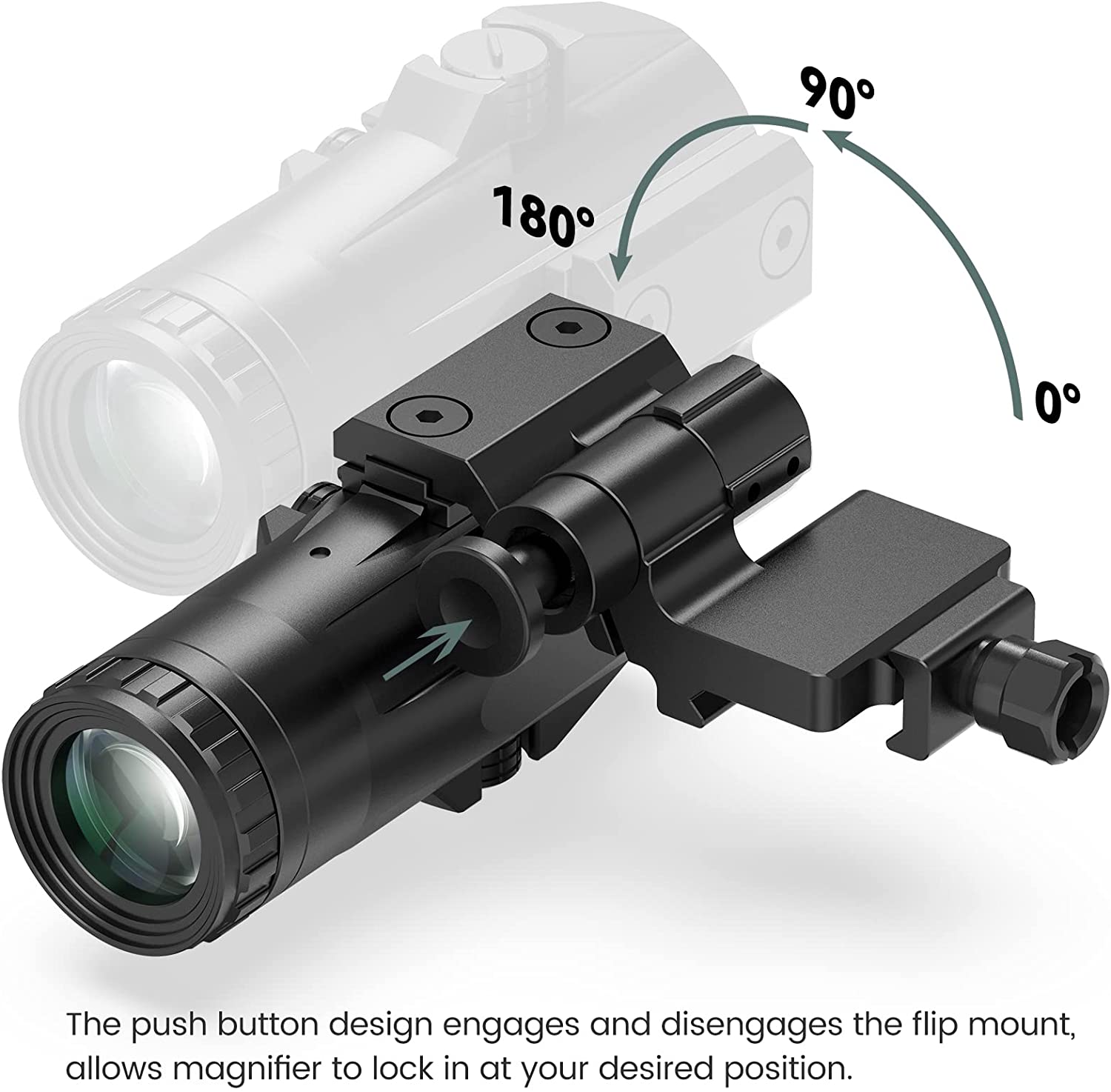 3x Magnification VOTATU M3X 3X Red Dot Magnifier | Flip Mount, Co-Witness, Waterproof Optics